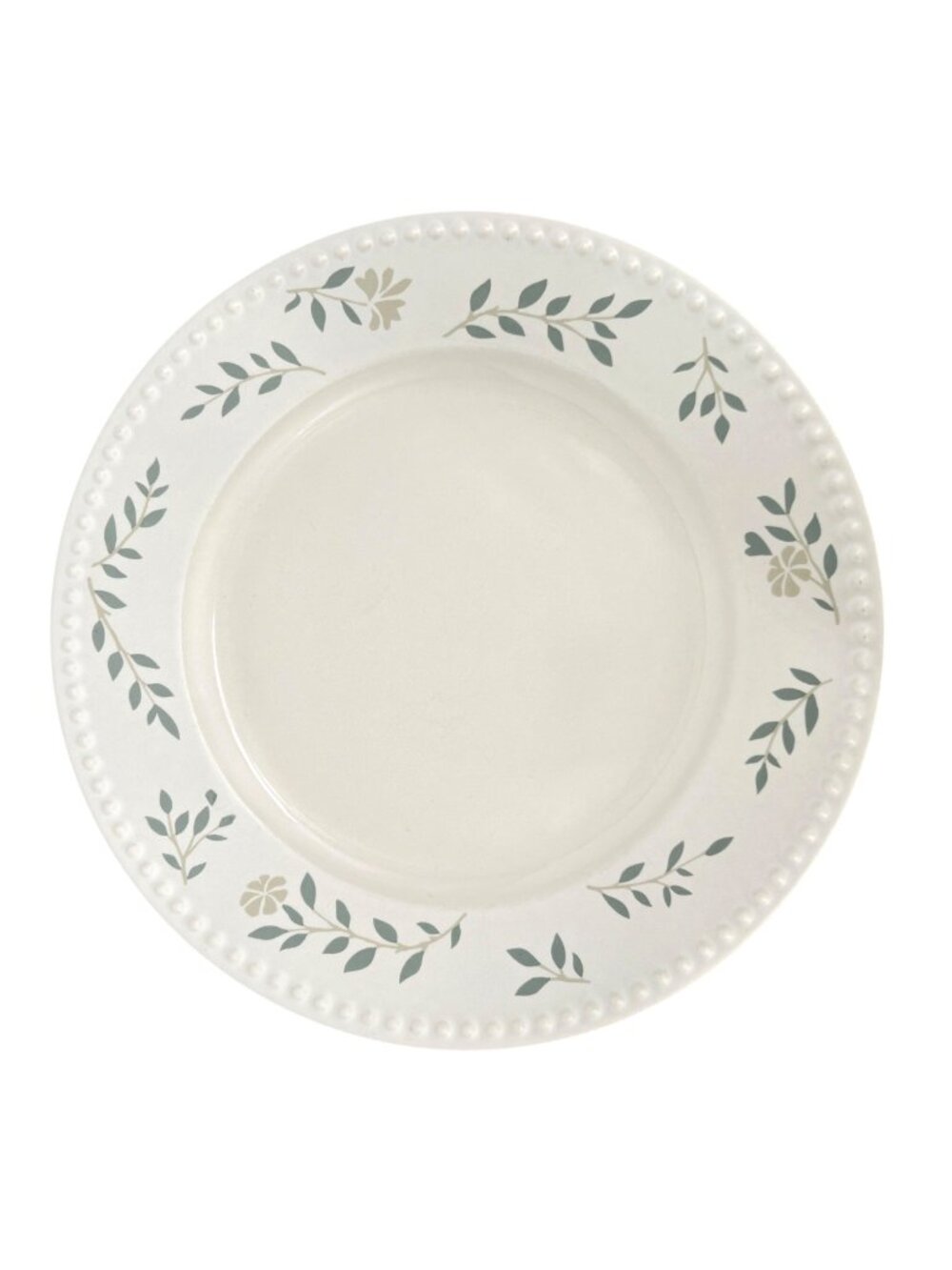 Dansk Rondure Sage Rye Floral Dinner Plates Set of 2 Cream Green